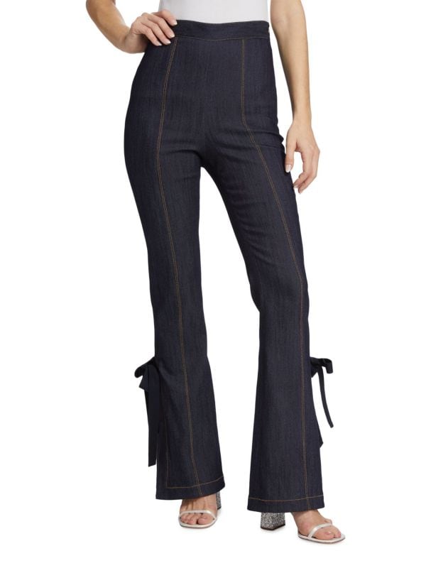 Lou Bow Slit Flare Denim Pants Cinq a Sept