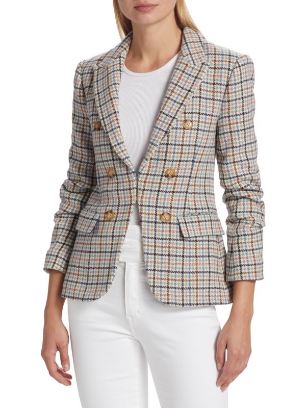 Kaia Houndstooth Wool Blend Blazer Derek Lam