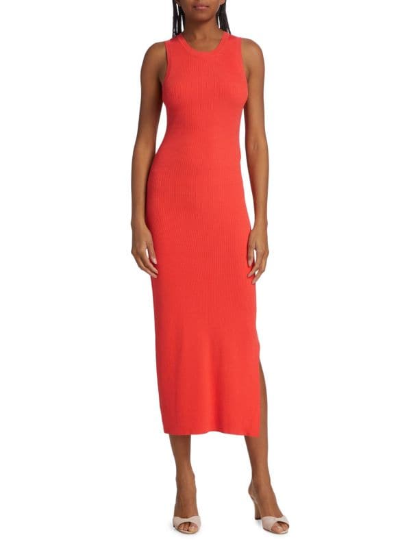 Syd Rib Knit Midi Sheath Dress Rails