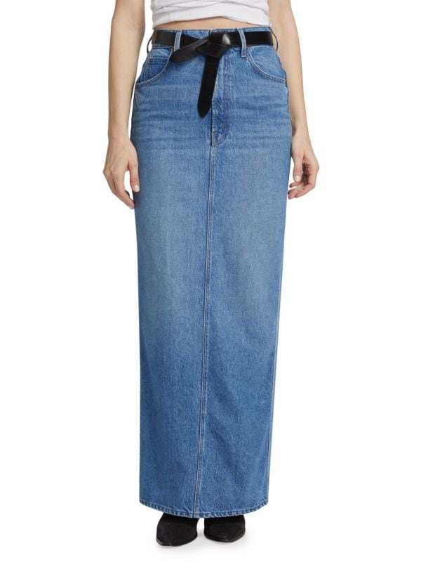 SNACKS! From Mother The Candy Stick Denim Maxi Skirt Mother