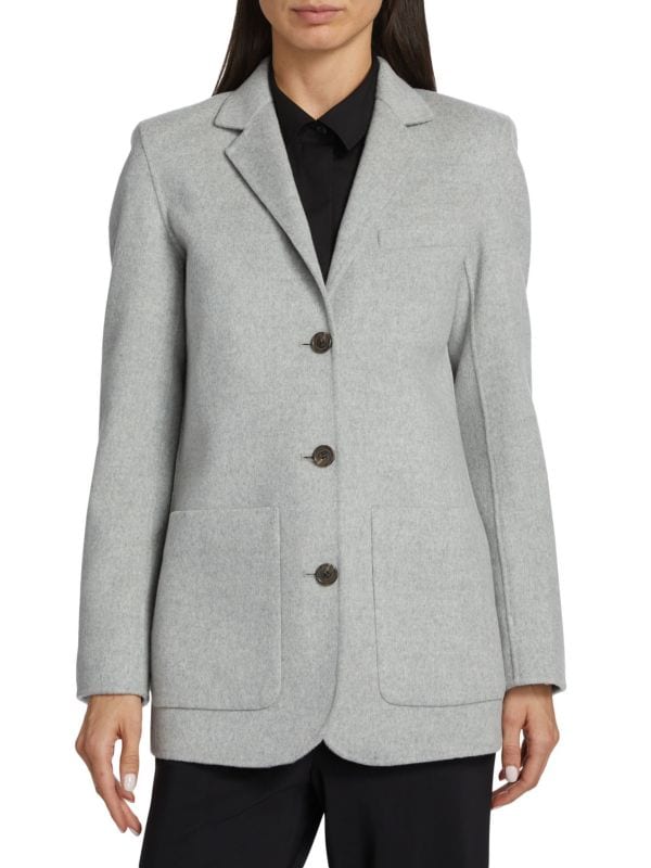 Wool-Blend Elbow Patch Blazer Theory