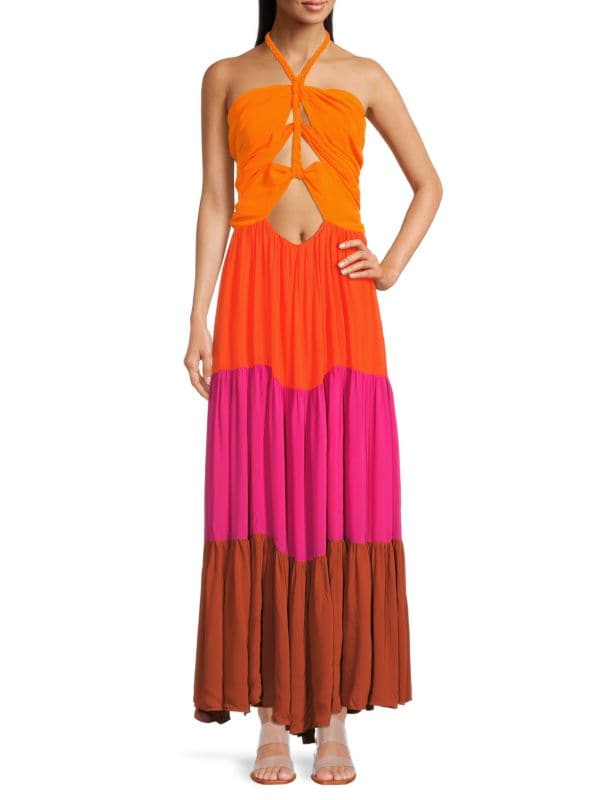 Cutout Halterneck Maxi Dress Farm Rio