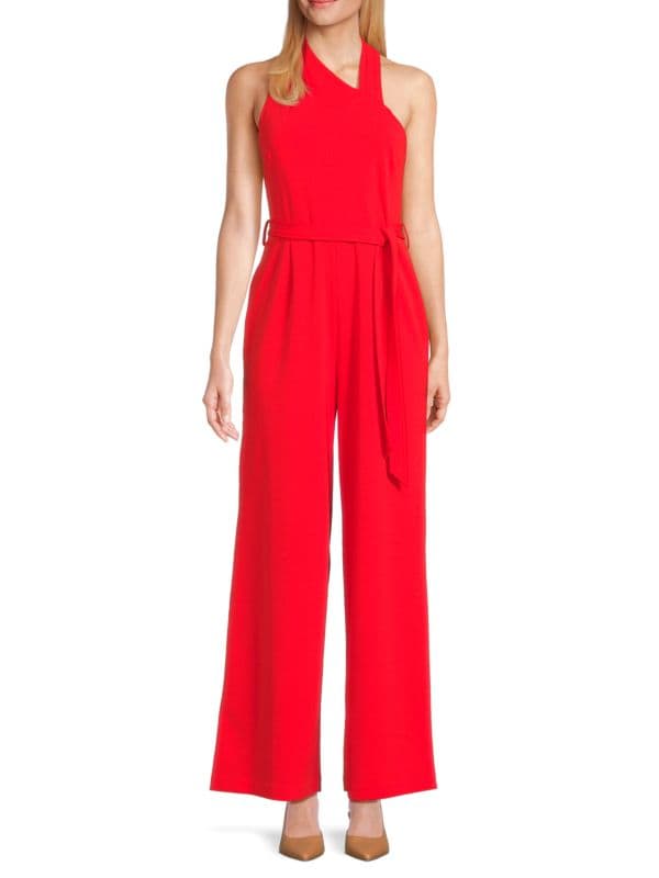 Solid Belted Jumpsuit Calvin Klein