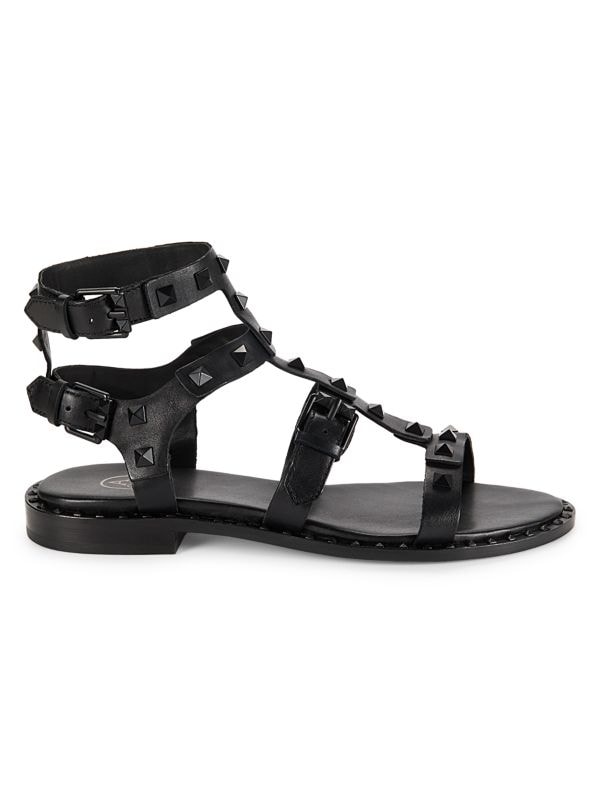 Conestud Leather Gladiator Flat Sandals Ash