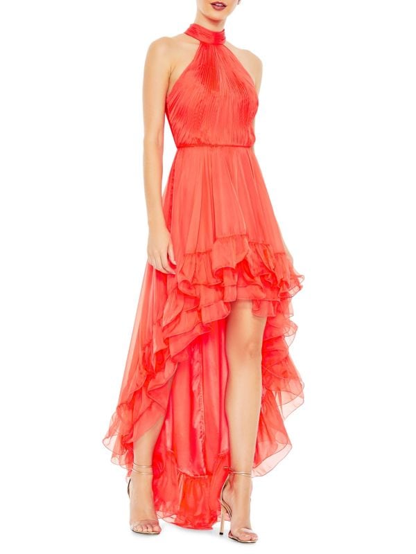 Ruffle Tiered Halter Gown Mac Duggal