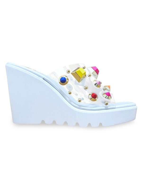 Palm Beach Stone Studded Wedge Sandals Ninety Union