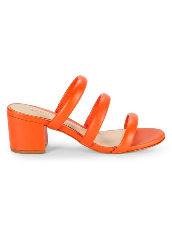 Olly Block Heel Leather Sandals Schutz