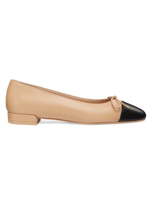 Bow Leather Flat Pumps Stuart Weitzman