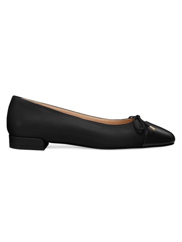 Bow Leather Flat Pumps Stuart Weitzman