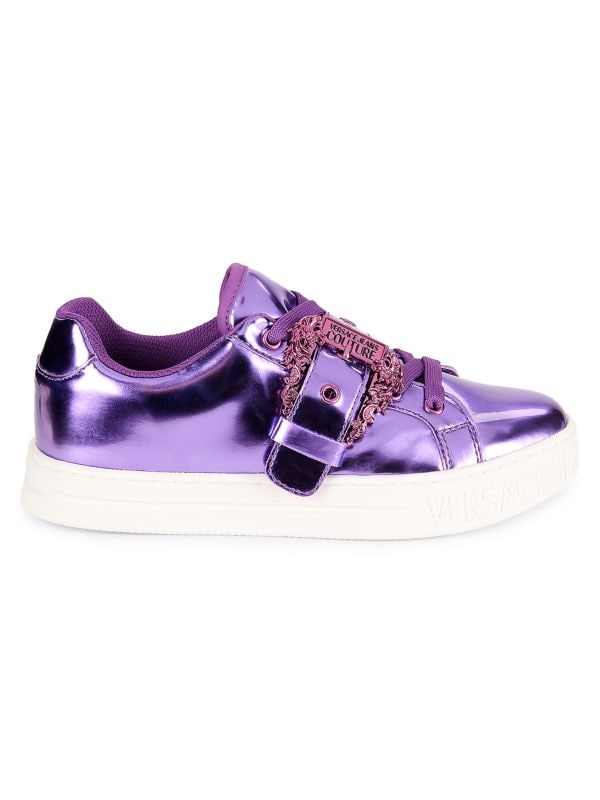 Metallic Logo Low Top Sneakers Versace Jeans Couture