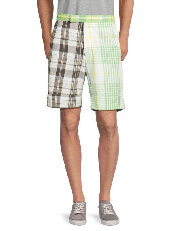 Plaid Flat Front Shorts Thom Browne