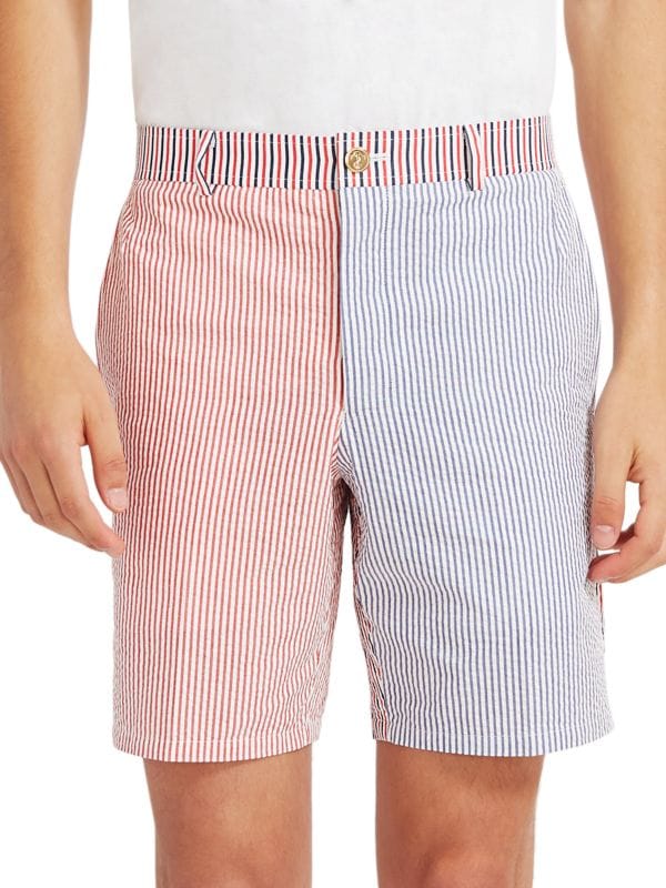 Unconstructed Fun Mix Stripe Shorts Thom Browne