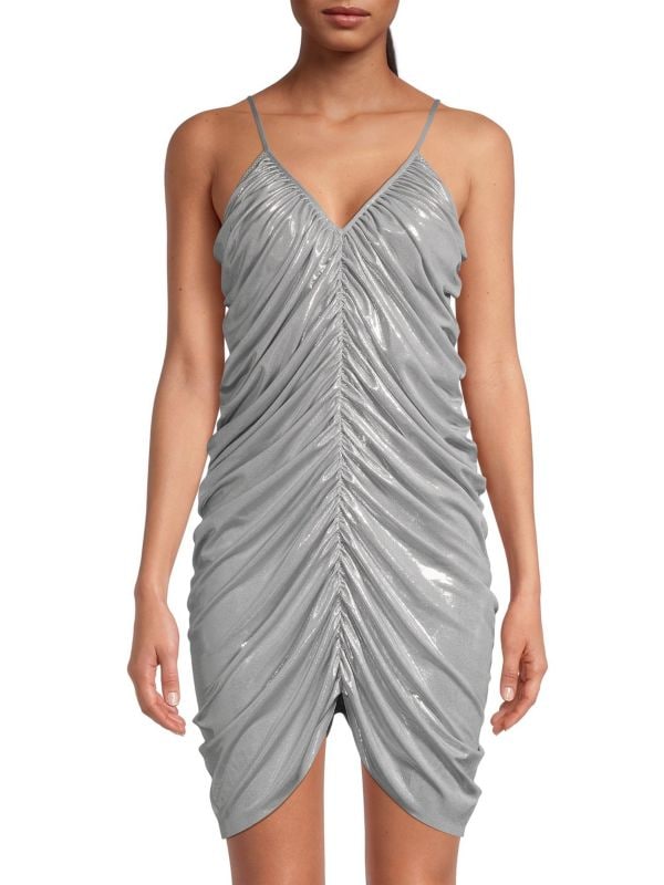 Diana Ruched Metallic Minidress Norma Kamali