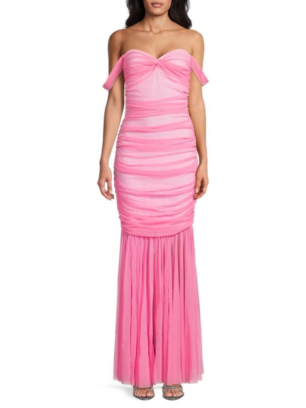 Ruched Flounce Hem Gown Norma Kamali