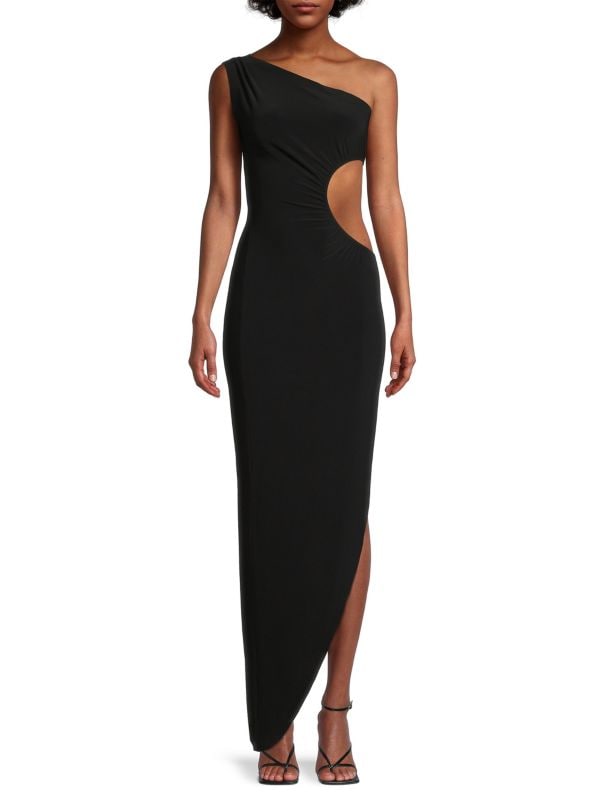 One-Shoulder Cut-Out Sunburst Dress Norma Kamali