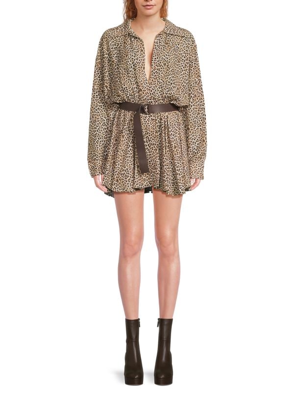 Oversized Leopard Print Minidress Norma Kamali