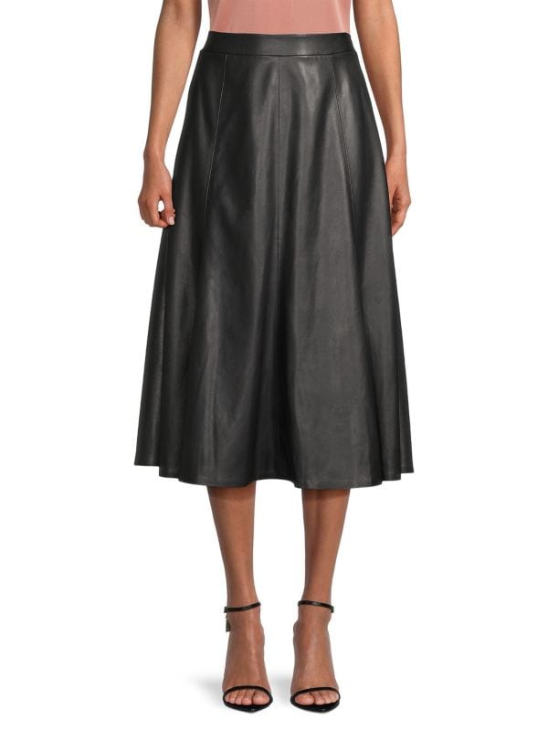 Vera Faux Leather Midi Skirt Kobi Halperin