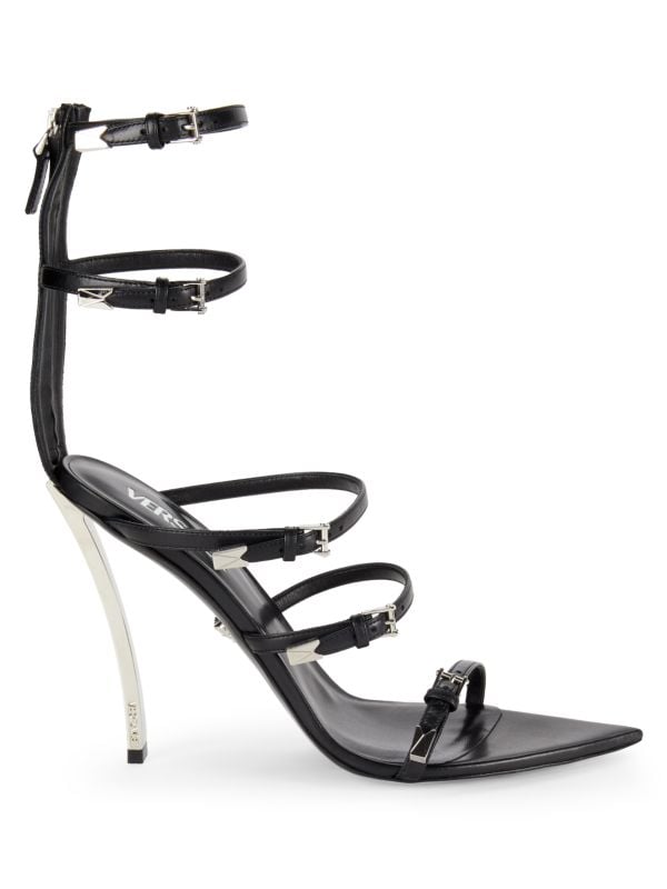 Strappy Leather Sandals Versace