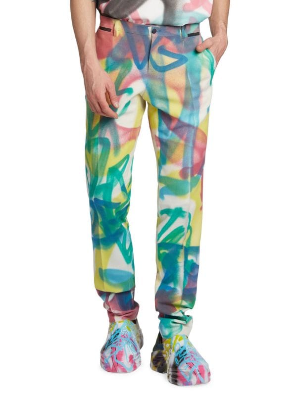 Sprayed Graffiti Print Tuxedo Pants Dolce & Gabbana