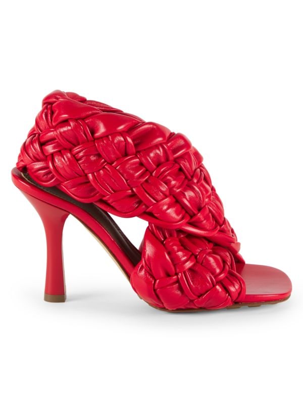 Knotted Crisscross Leather Sandals Bottega Veneta