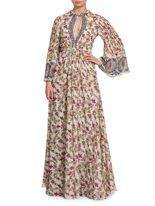 Berry Floral Silk Gown Etro