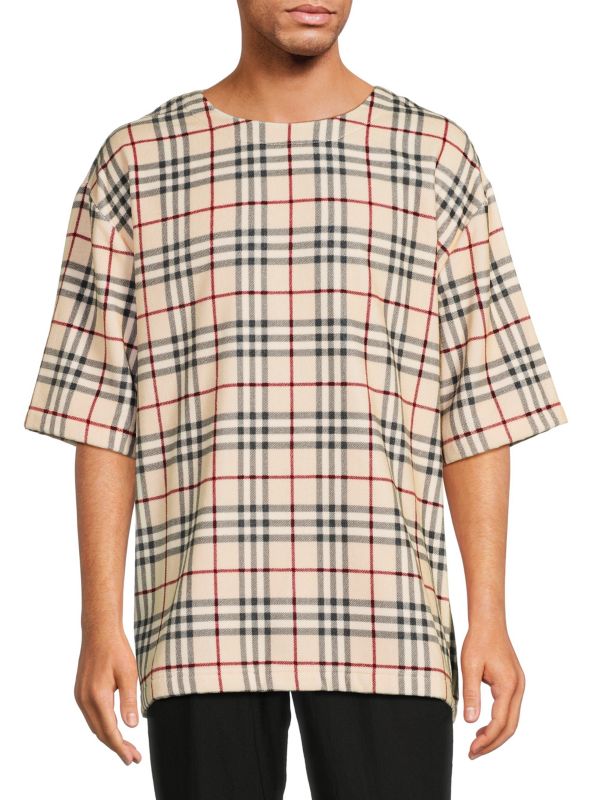 Plaid Crewneck T-Shirt Burberry