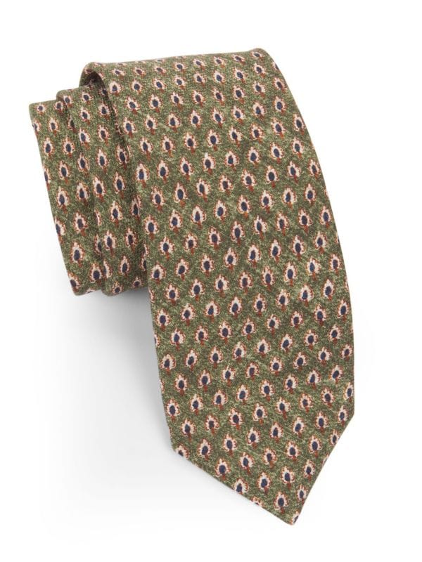 Tree Print Silk Tie Saks Fifth Avenue