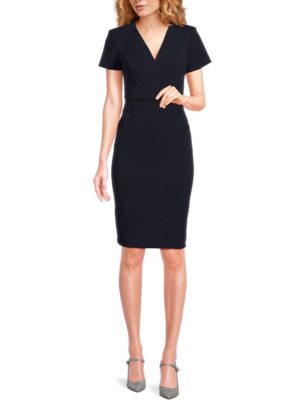 Surplice Sheath Dress Calvin Klein