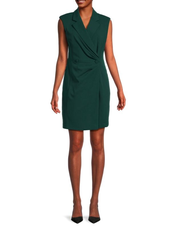 Ruched Sleeveless Mini Blazer Dress Calvin Klein