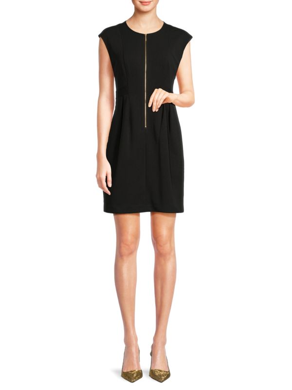 Zip Front Mini Dress Calvin Klein