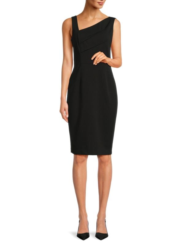 Asymmetric Neckline Dress Calvin Klein