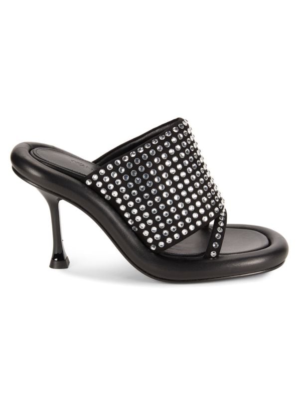 Rhinestone Embellished Suede Sandals JW Anderson