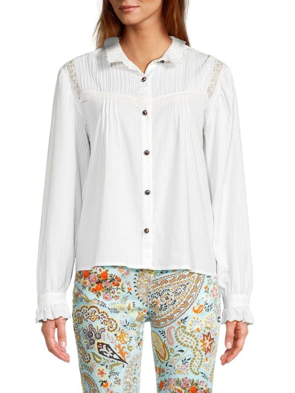 Corsica Puff Sleeve Lace Shirt Etro