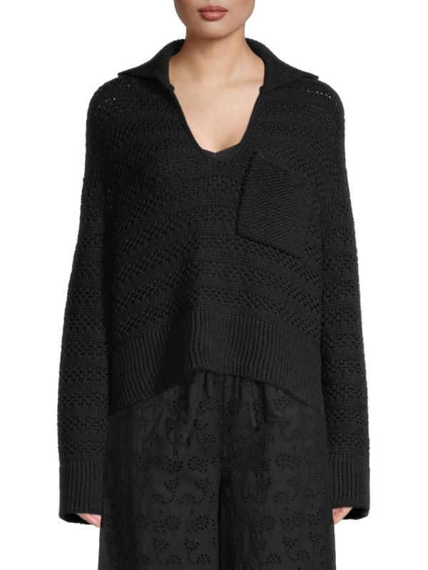 Merino Wool Crochet Sweater Jason Wu