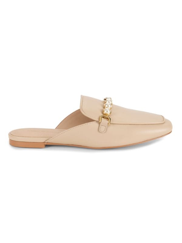 Perla Leather Flat Mules Stuart Weitzman