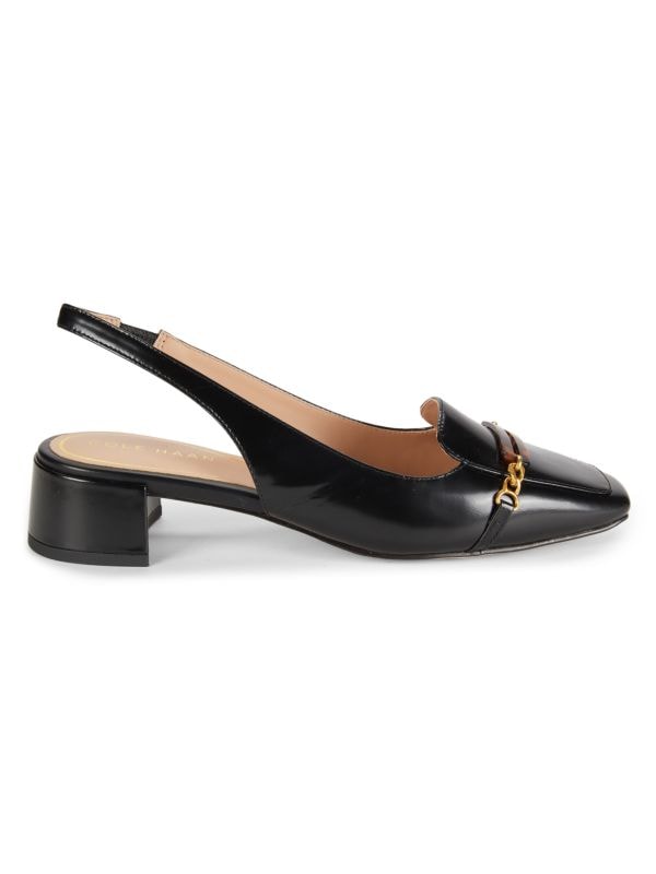 Penley Block Heel Leather Slingback Pumps Cole Haan