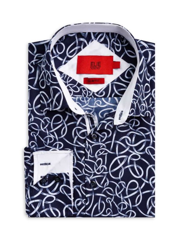 Little Boy's Print Slim Fit Dress Shirt Elie Balleh