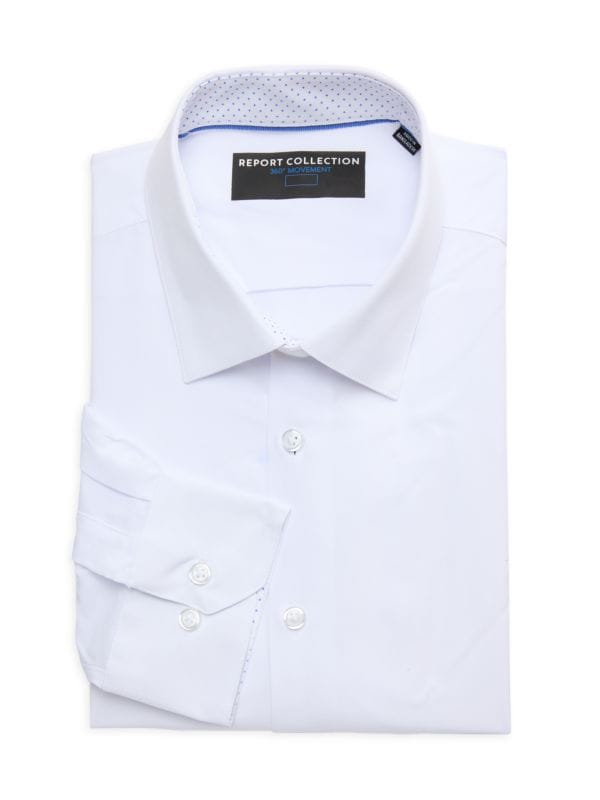 Four Way Stretch Solid Dress Shirt Report Collection