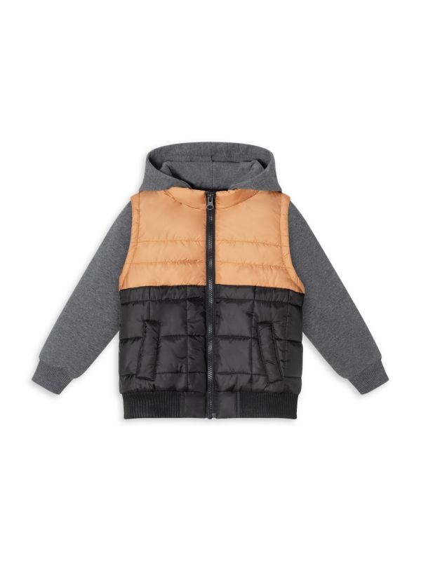 Little Boy's & Boy's Twofer Hoodie Puffer Vest Andy & Evan