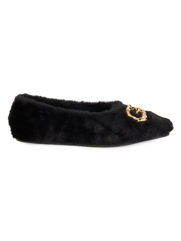 Faux Fur Ballet Flats Giuseppe Zanotti