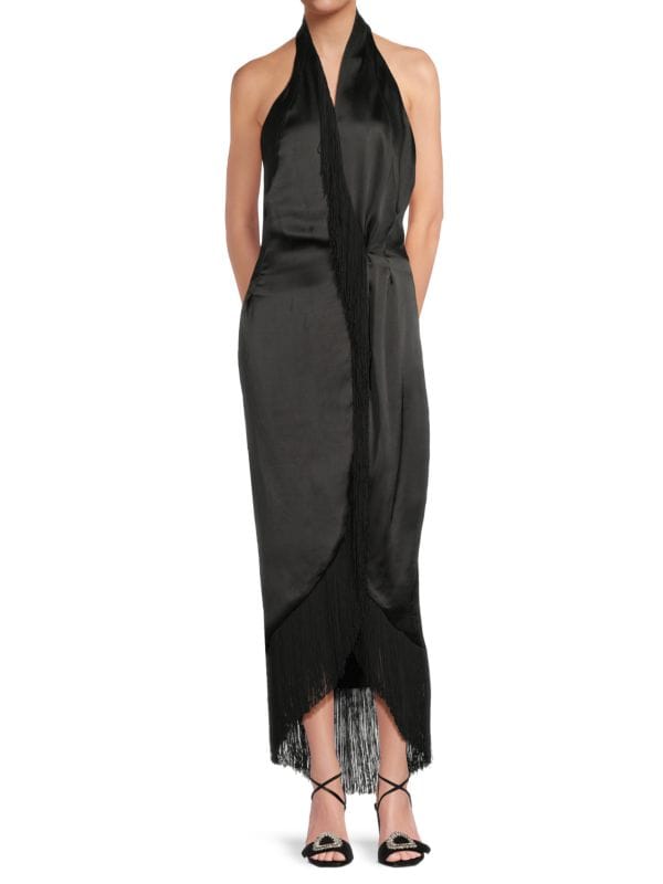 Halterneck Fringe Maxi Dress BCBGeneration