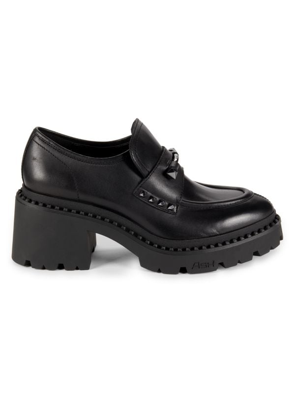 Nelson Studded Leather Loafers Ash