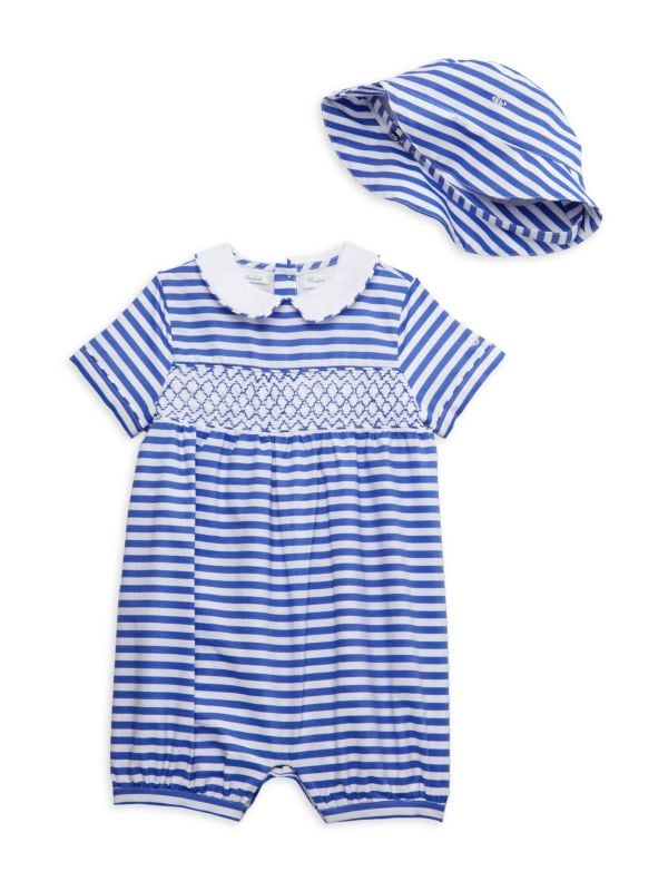 Baby Boy's 2-Piece Striped Romper & Hat Set Ralph Lauren