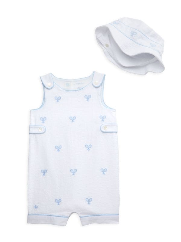 Baby Boy's 2-Piece Graphic Cotton Romper & Bucket Hat Set Ralph Lauren