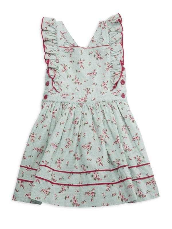 Little Girl's Sleeveles Ruffled Linen Blend Dress Ralph Lauren