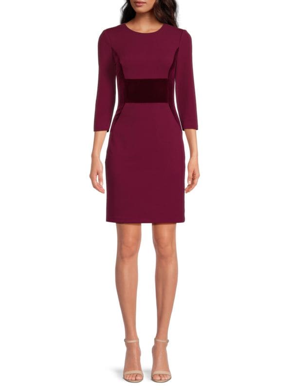 Velvet Trim Mini Dress Vince Camuto