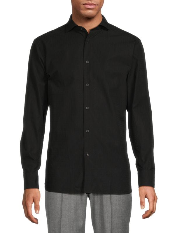 Slim Collar Cotton Shirt Luchiano Visconti