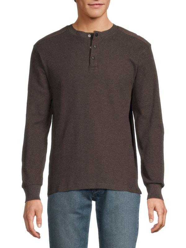 Rib-Knit Long-Sleeve Henley American Heritage