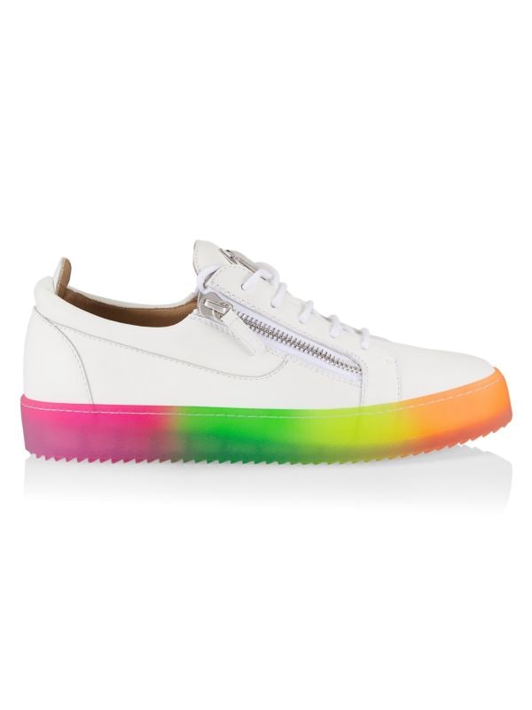 May Rainbow-Sole Leather Sneakers Giuseppe Zanotti