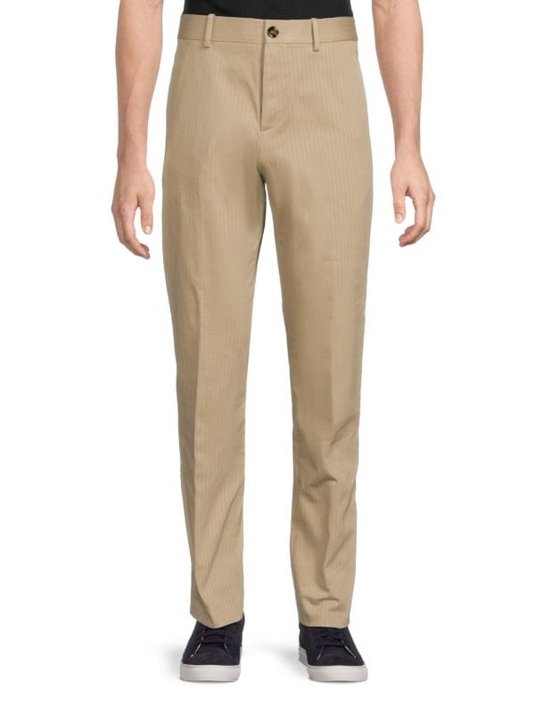 Flat Front Herringbone Trousers Bottega Veneta